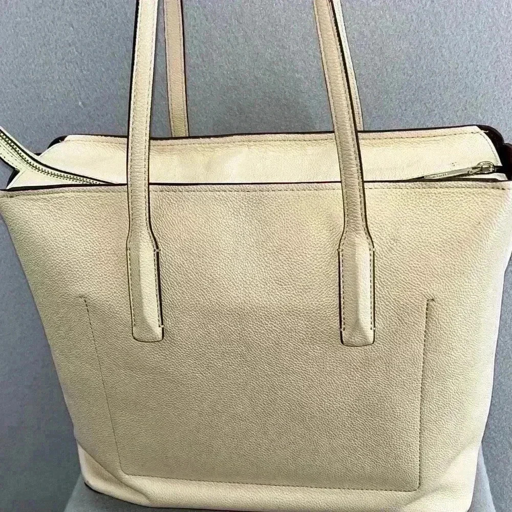 Kate Spade New York bleecker large saffiano leather tote bag in parchment - Picture 3 of 16